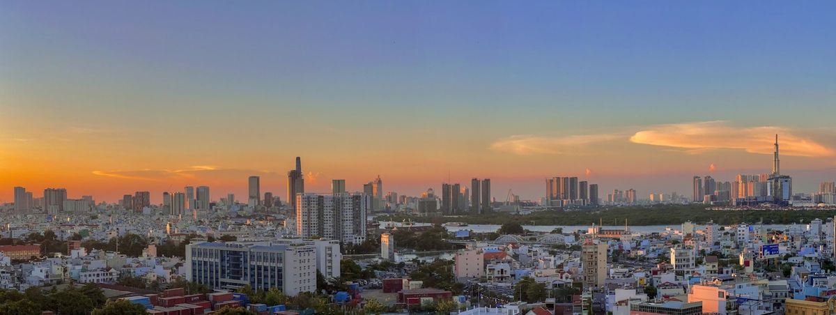Skyline i Ho Chi Minh-byen i Vietnam