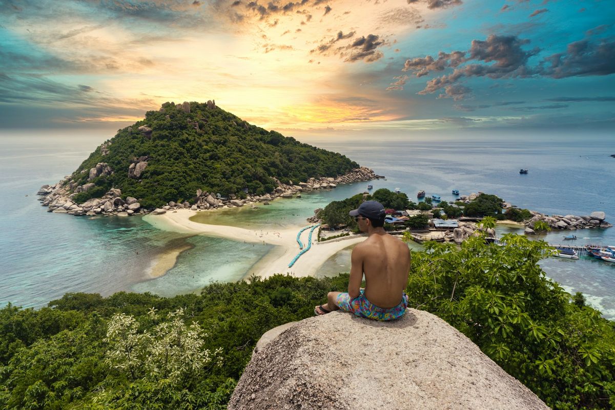 Utsikt mot Koh Nang Yuan ved Koh Tao