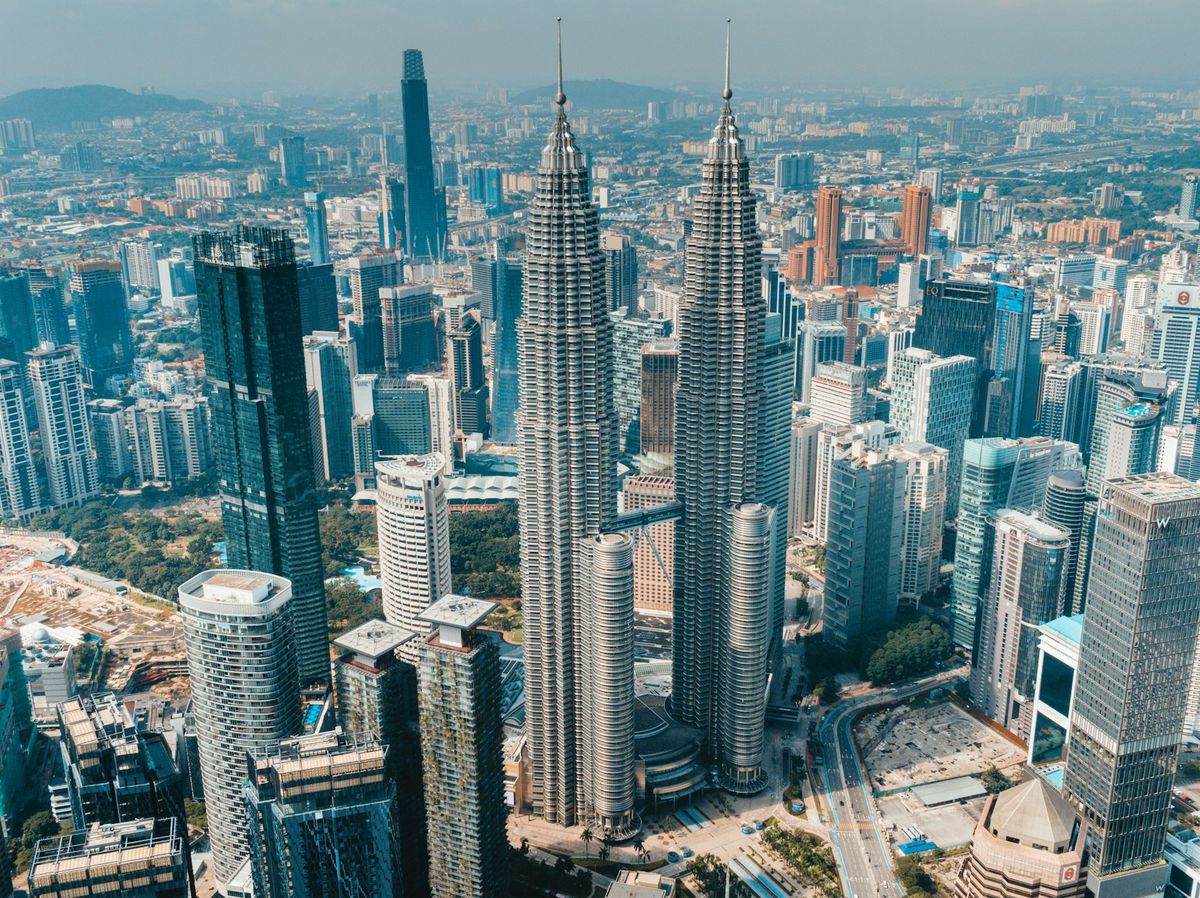 Skyline i Kuala Lumpur sett ovenfra