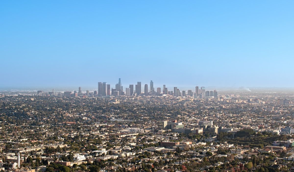 Skyline i Los Angeles sett ovenfra