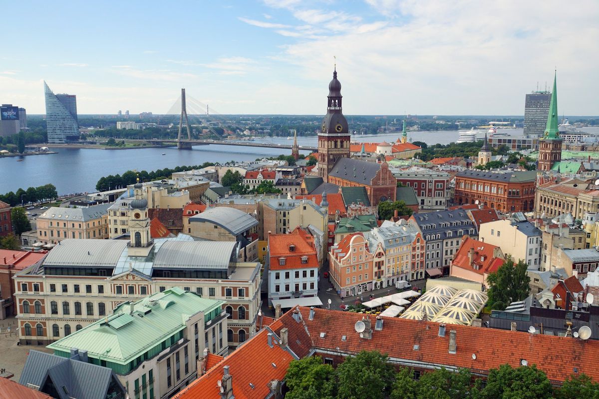 Rigas gamleby ved elven Daugava