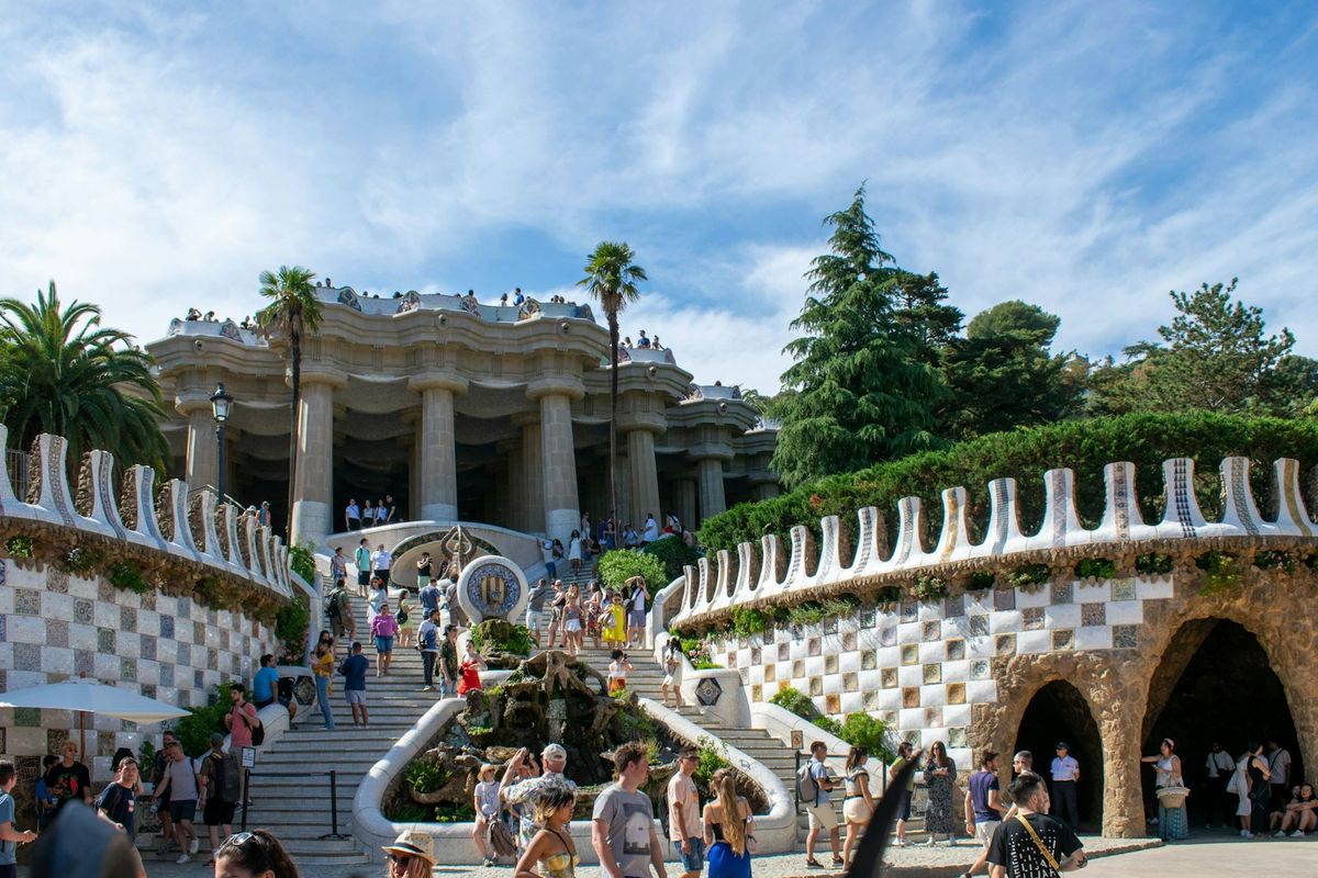 Trapp i Park Guell i Barcelona