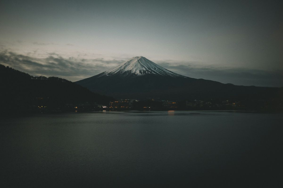 Utsikt mot Fuji-fjellet i Japan