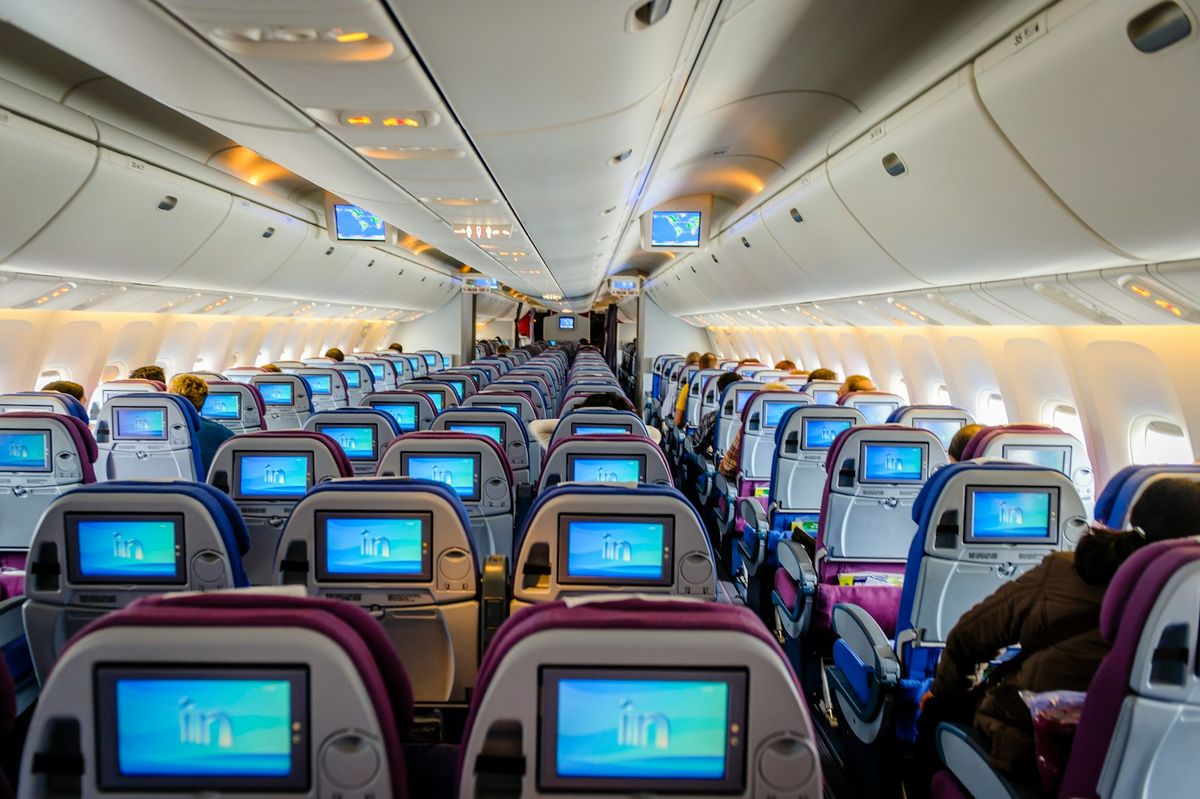 Komfortabelt flysete i kabin