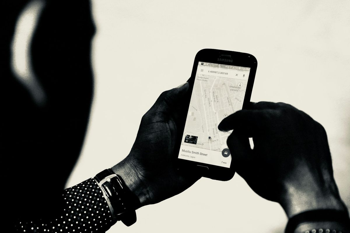 Kartnavigasjon på mobiltelefon